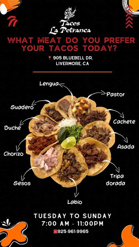 Best tacos not greasy and quality meat not just fat and really hot sauces when you ask for them But they are still hot but not stupid hot with no flavor like others. . Tacos la potranca livermore